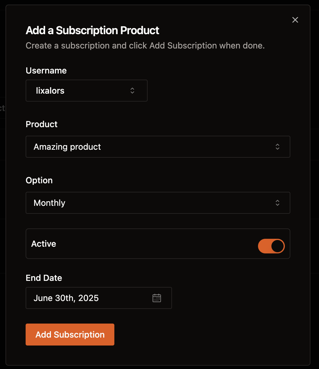 adding a subscription