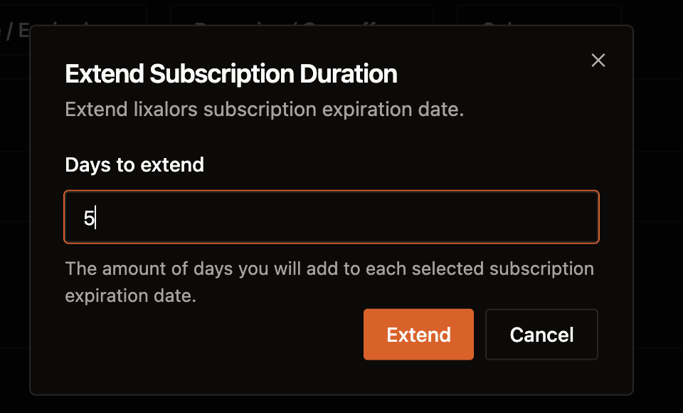 extend subscription