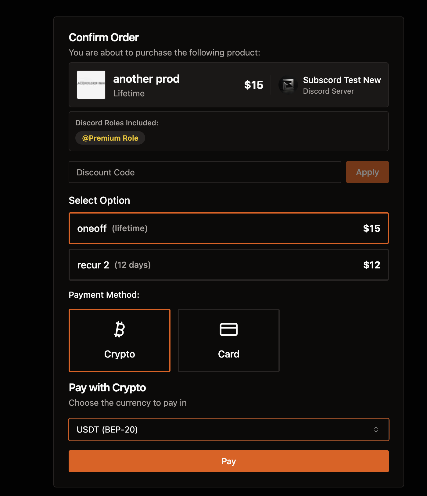 Direct Checkout Page